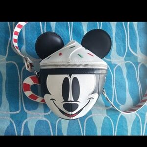 NWT! Loungefly Christmas Mickey Mouse Christmas Hot Cocoa Crossbody